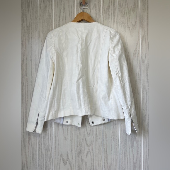 Banana Republic White Double Breasted Zip Jacket - Size 4 - EUC - Picture 3 of 3